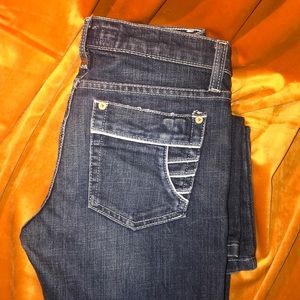 Joe’s Jeans dark blue wash with white stitching